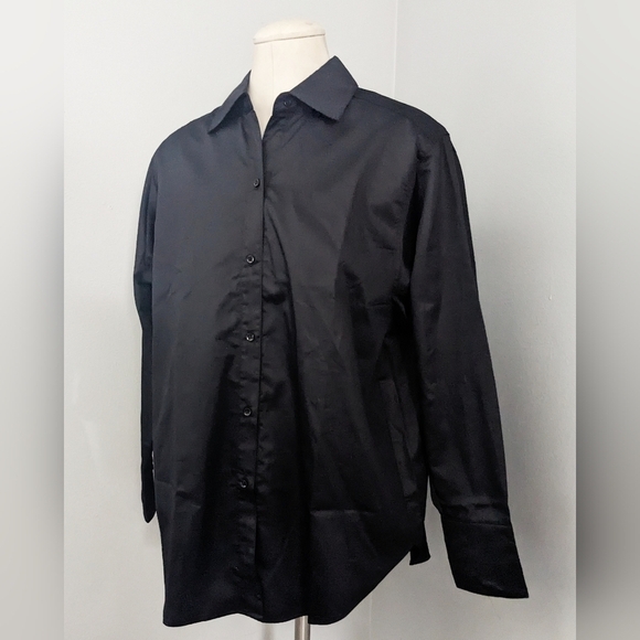 Sophie Grace Canada Womens Black Button Down Collared Dress Shirt Blouse Medium - Picture 2 of 6
